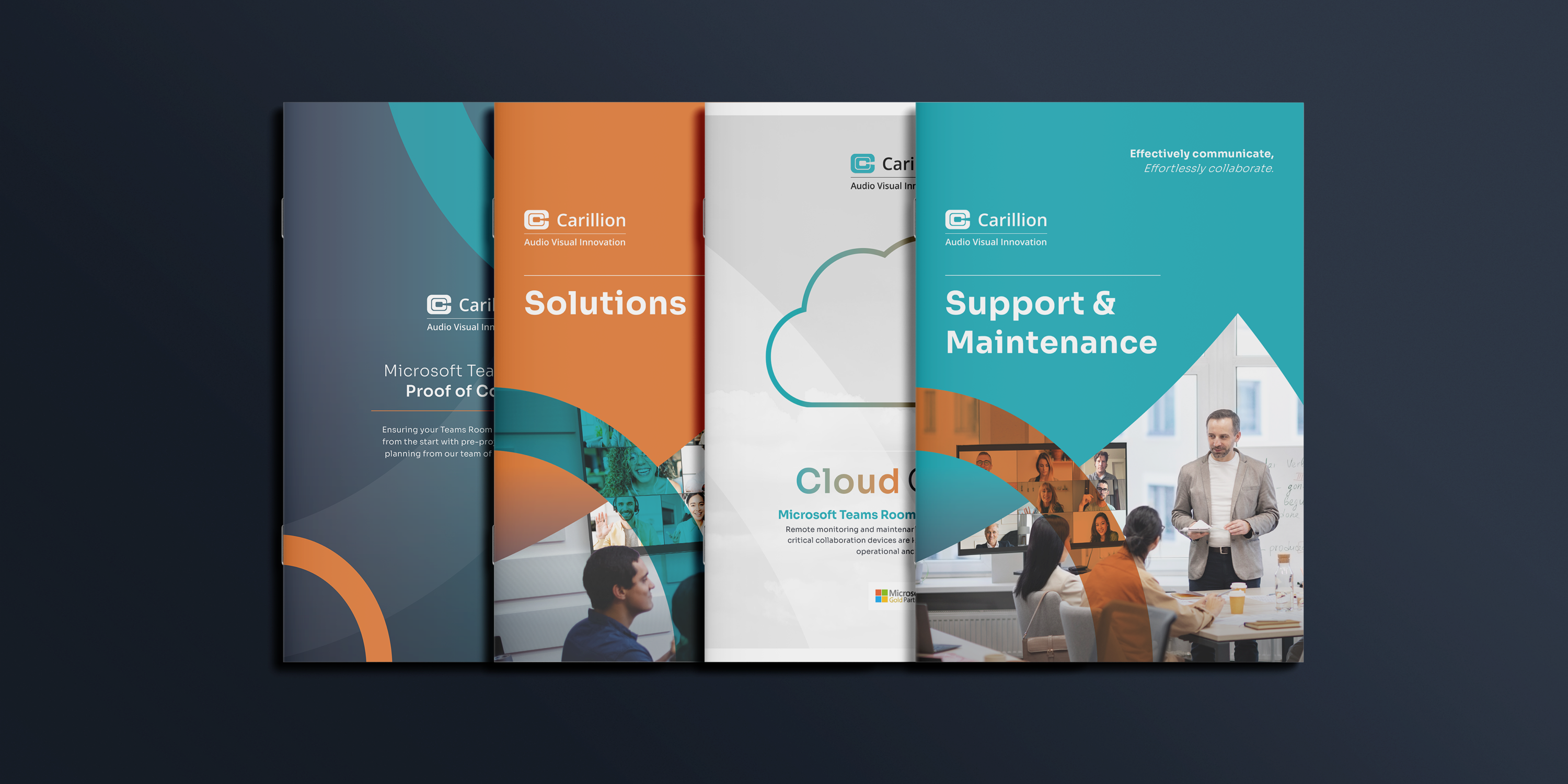 4 of the newly designed Carillion brochures