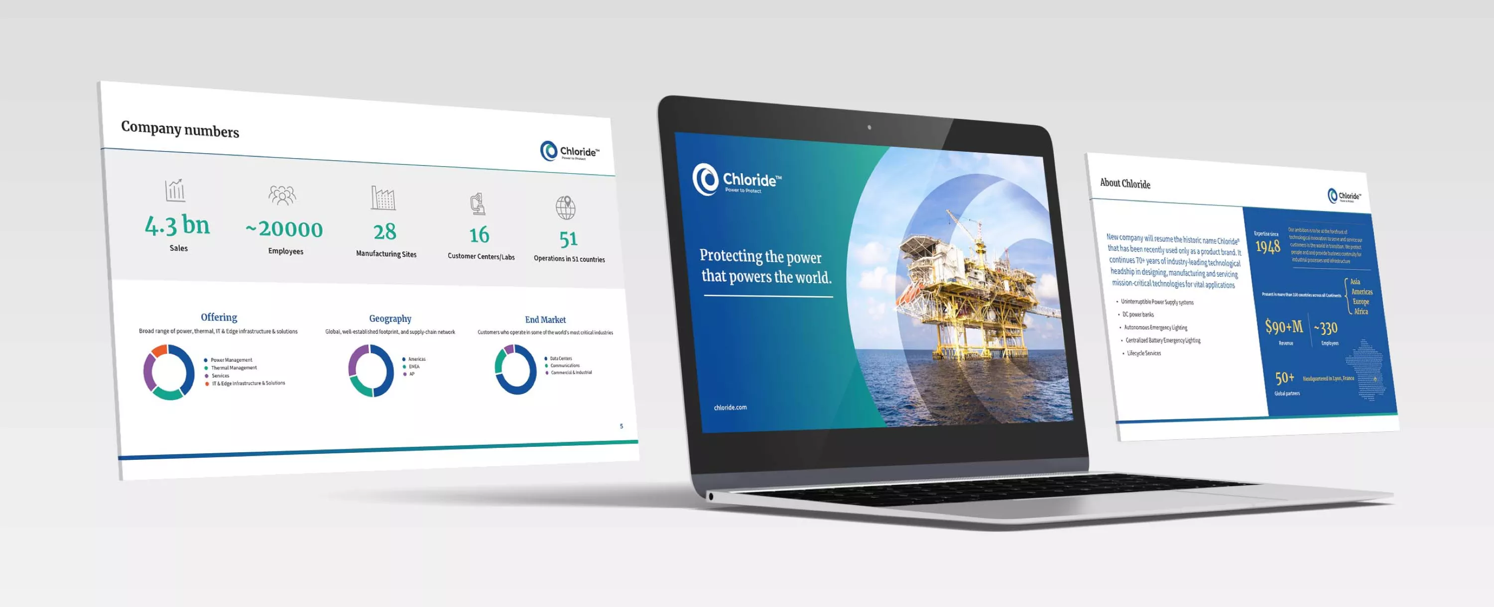 Laptop showing the newly designed Chloride website