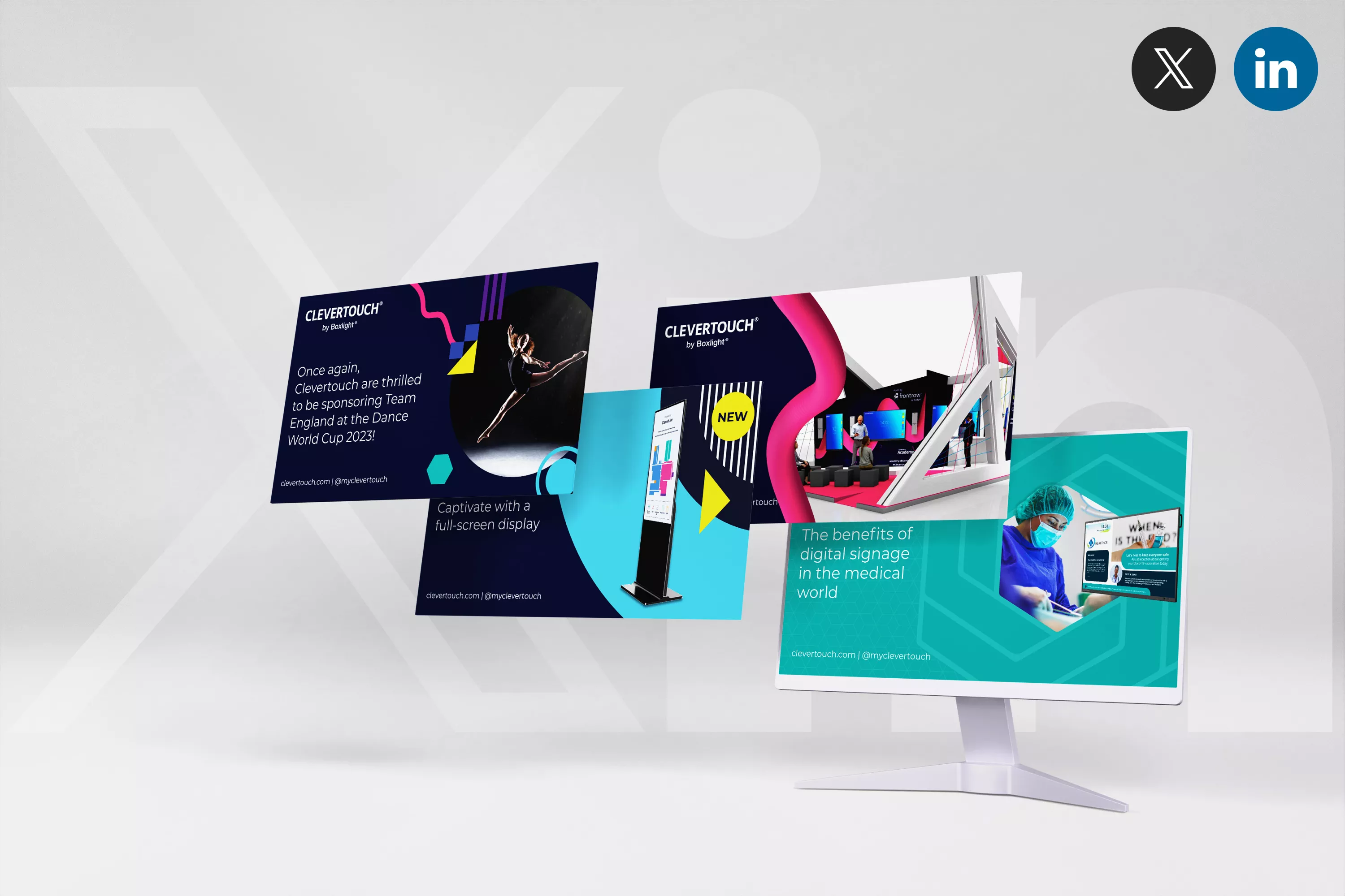 Mock-ups of Clevertouch multiple webpages