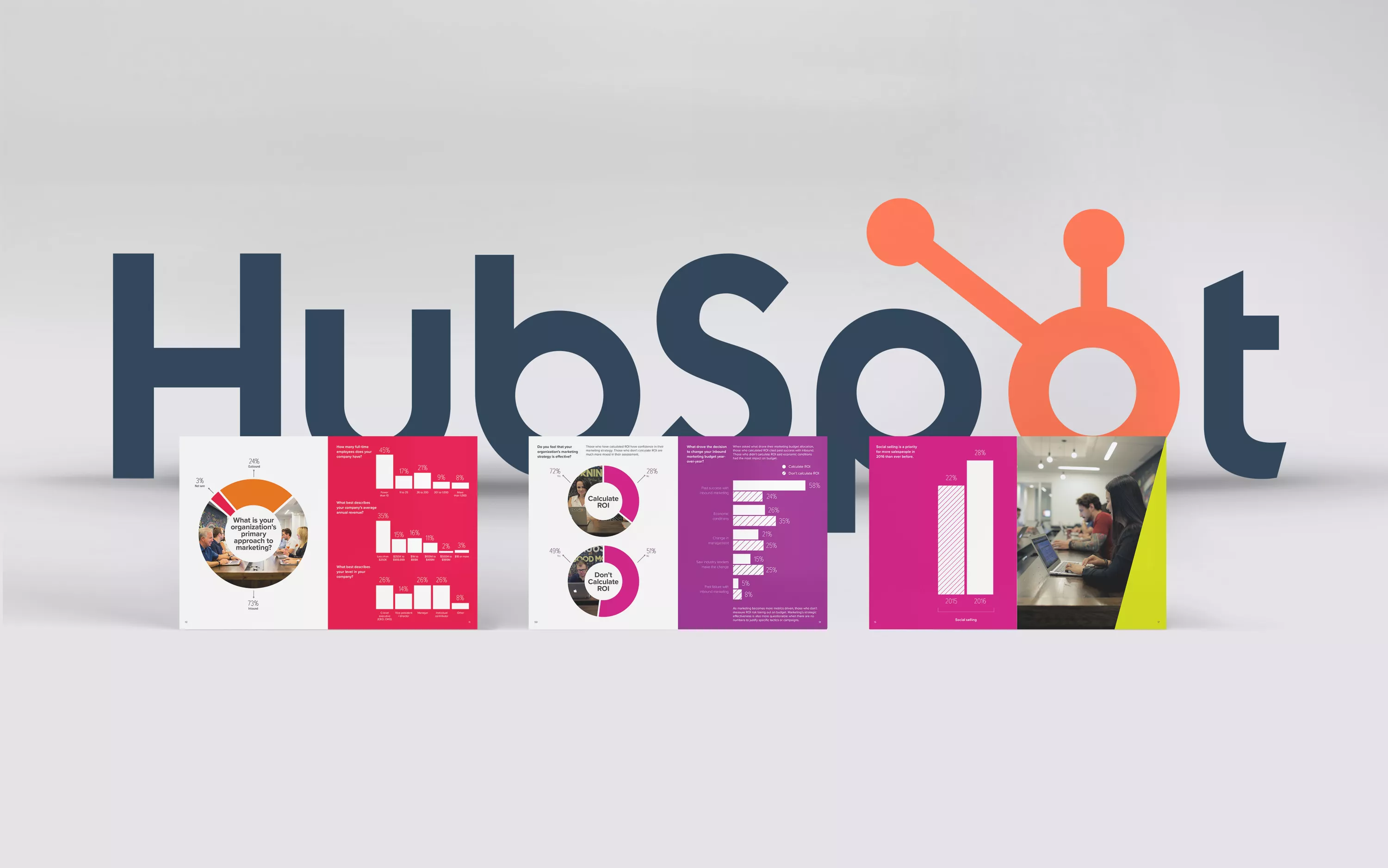 Hubspot logo with colourful graphs in the foreground