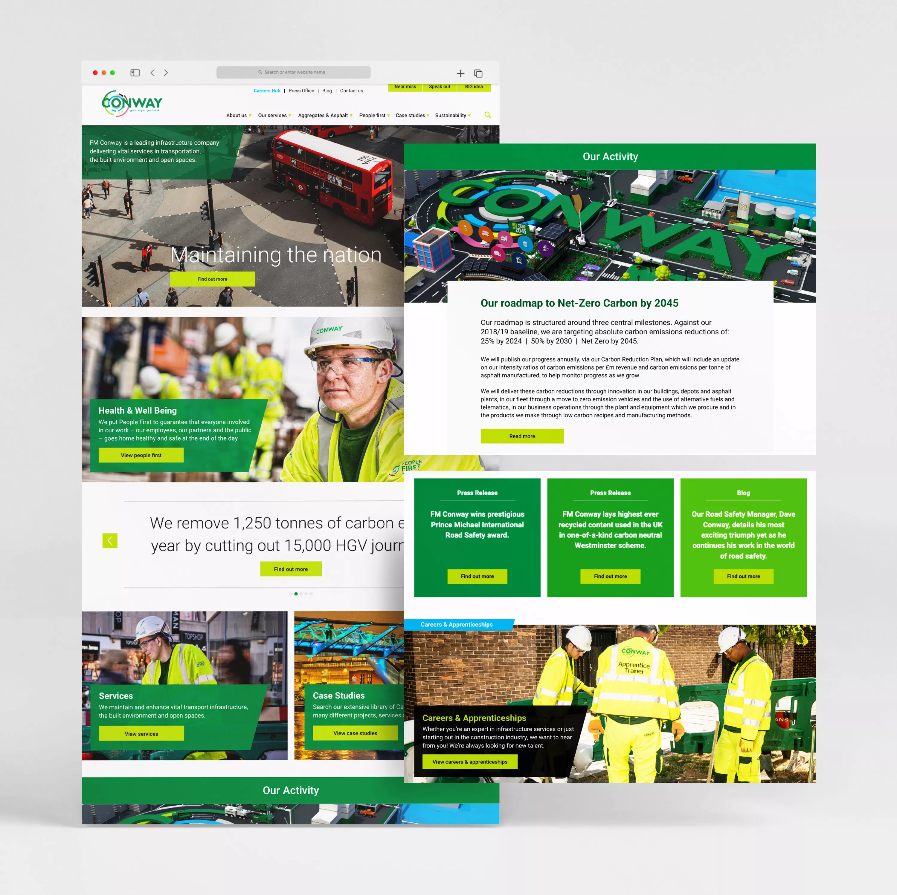 The newly designed FM Conway homepage
