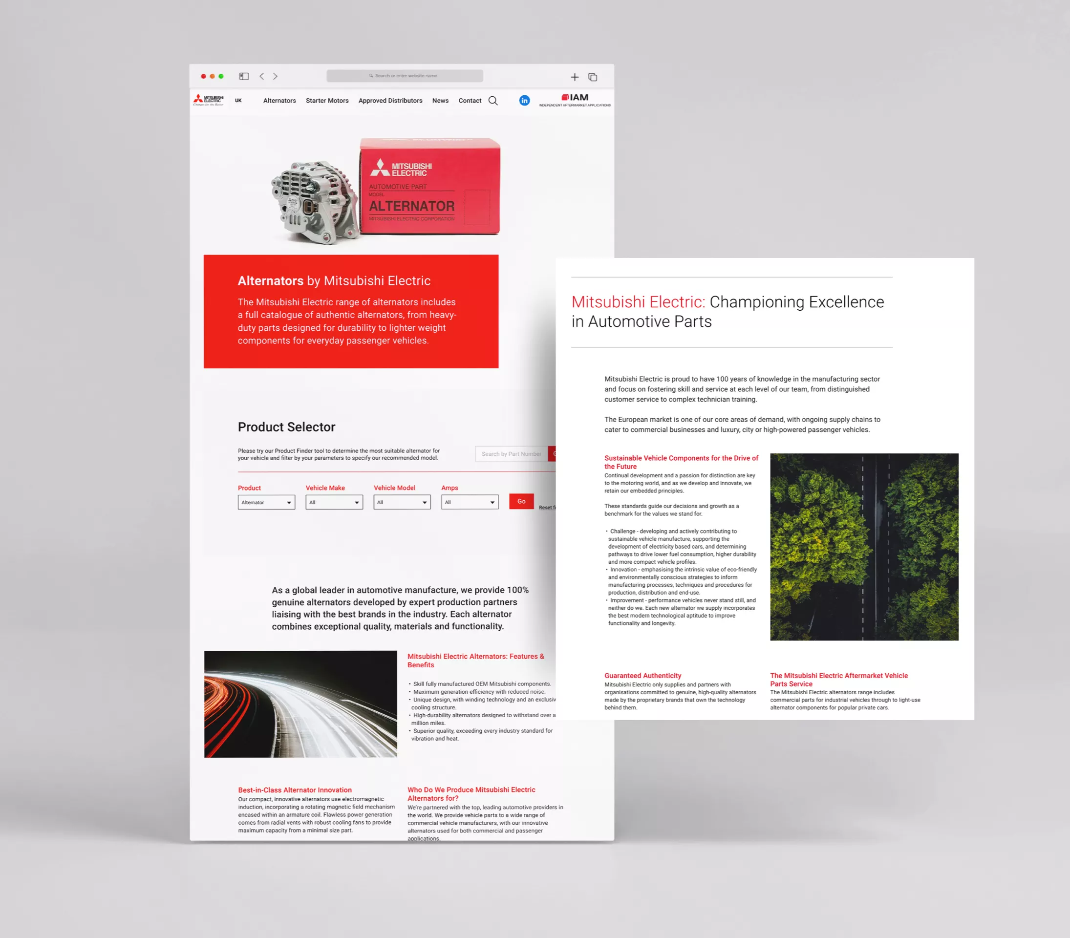 Mitsubishi Electric Alternator website pages