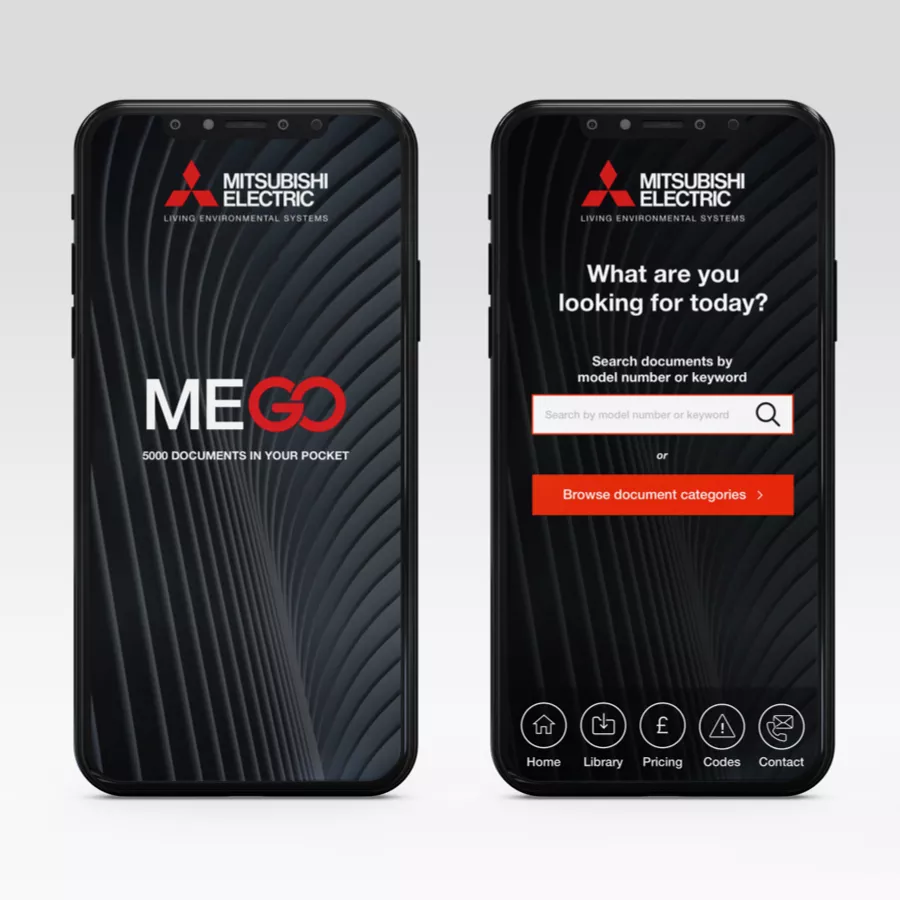 ME GO App screenshots on two mobile phones