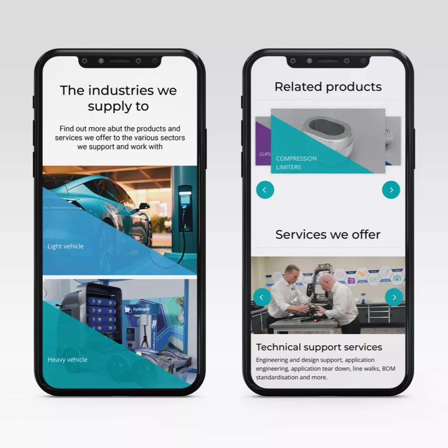TR website shown on two phones