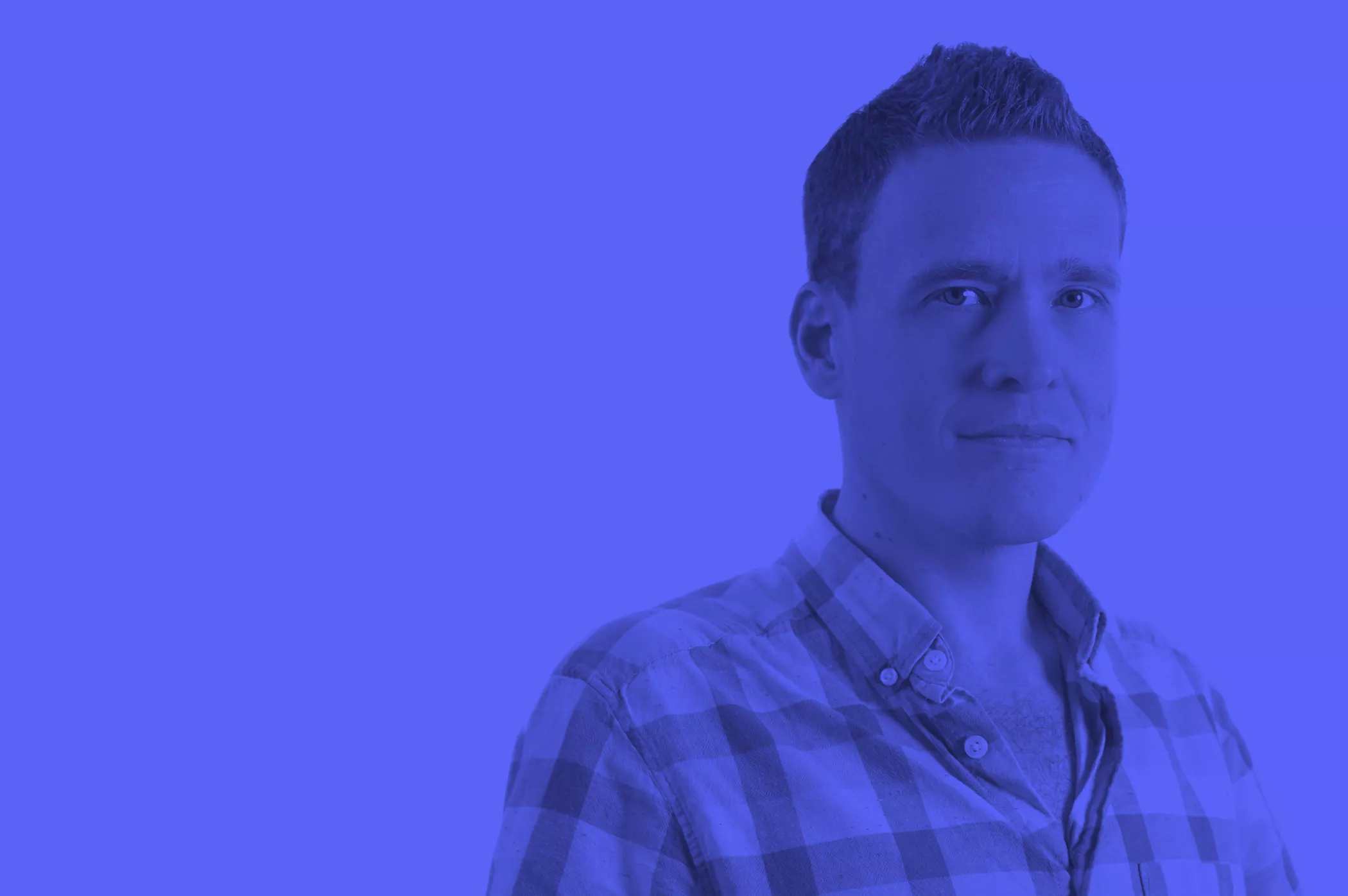 Andrew Hatton with a blue filter
