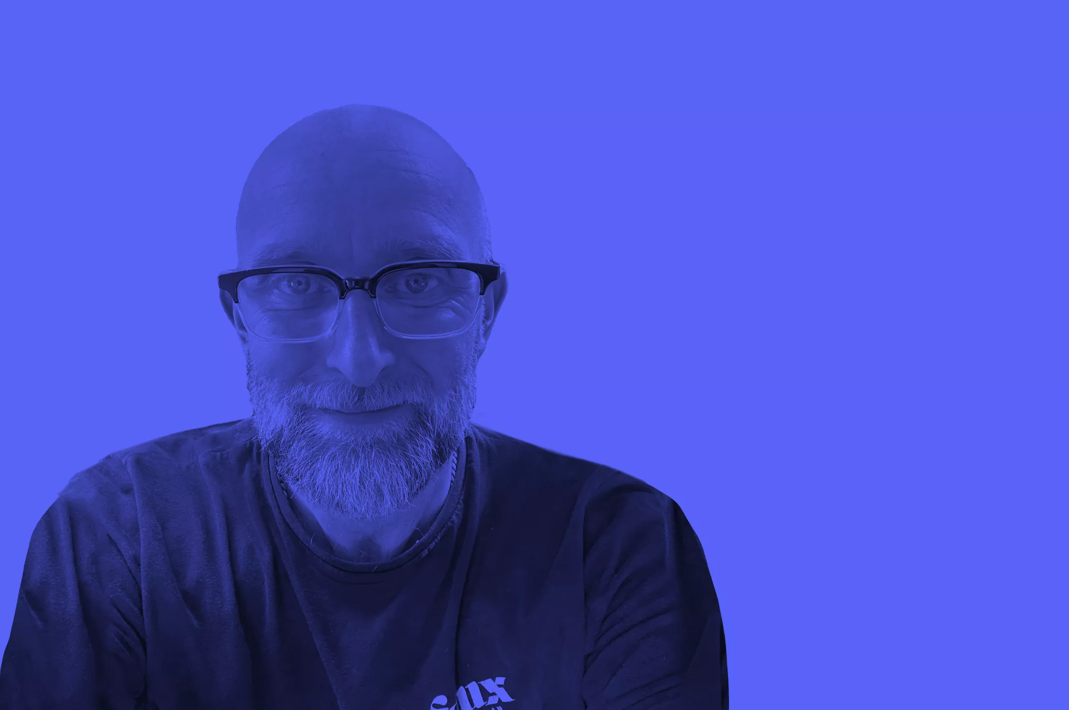 Chris Parmenter with a blue filter